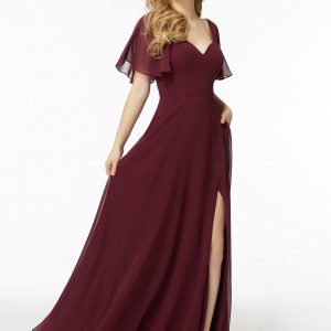 Morilee Chiffon Flutter Sleeve, Sweetheart Bridesmaid Dress Style #21722