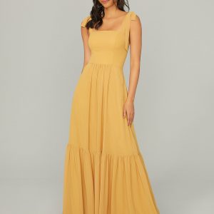 Morilee Tied Strap Chiffon Bridesmaid Dress Style #21753