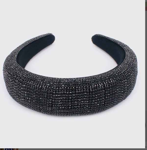 Chunky Crystal Headband (Black) - Image 2