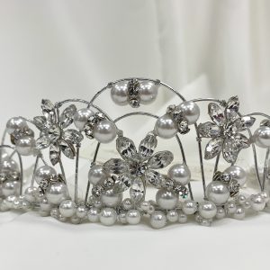 Tall Pearl and Crystal Tiara