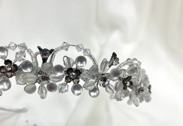 Silver and White Tiara with Bronze Accents - Image 2