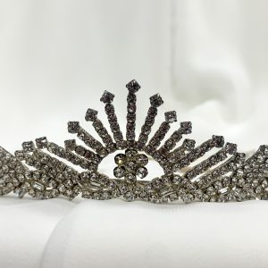 Antiqued Metal Crystal Sunburst Tiara