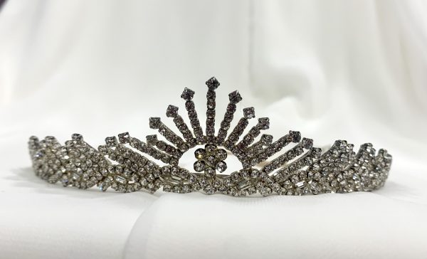 Antiqued Metal Crystal Sunburst Tiara