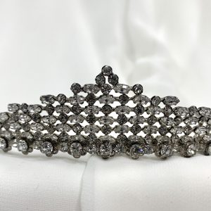 Antiqued Silver and Crystal Tiara