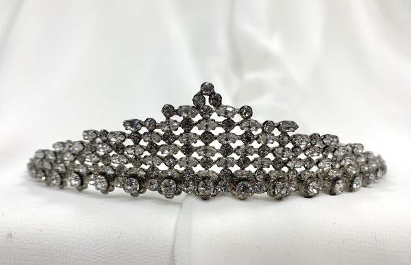 Antiqued Silver and Crystal Tiara